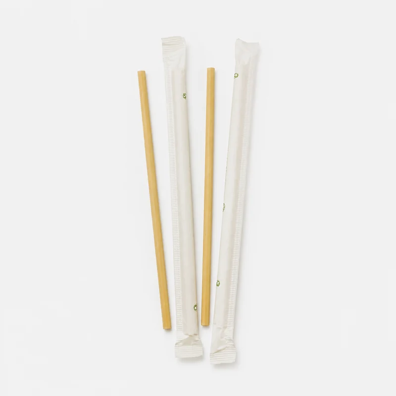 Pajita biodegradables con funda. ø8 x 23 cm - 2500 Uds.