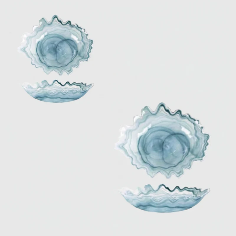 Fuente de cristal oval grande Santorini. 40 x 30 x 8 cm - 4 Uds.