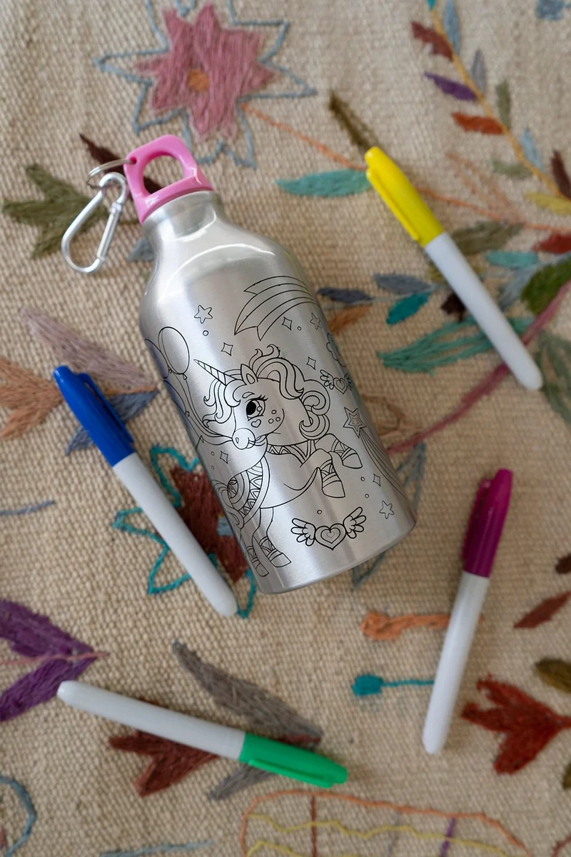 Termo/ Botella Para Colorear Unicornio