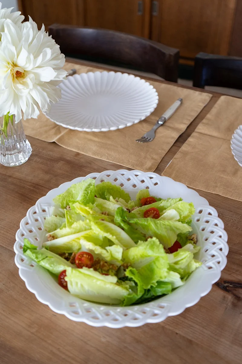Ensaladera/Frutero De Cerámica Calada Blanca