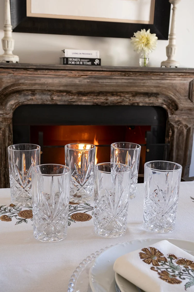 Set 6 Vasos Cristal Grandes Espiga