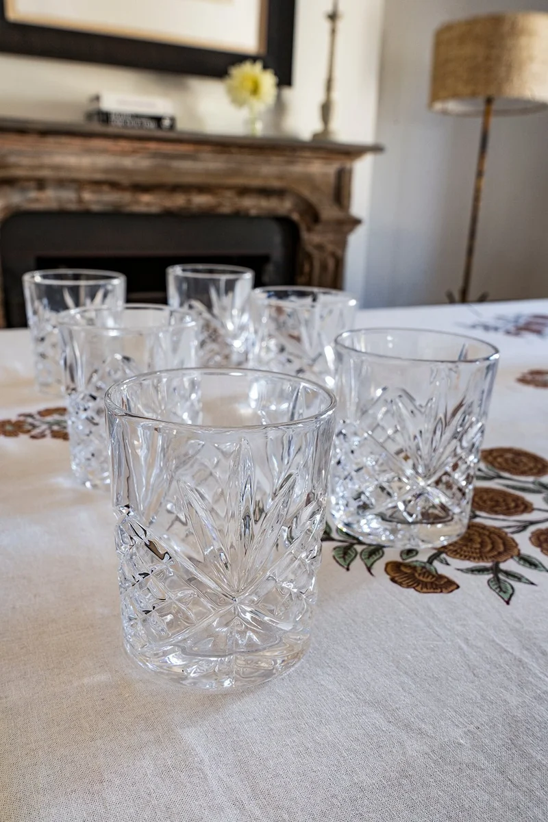 Set 6 Vasos Cristal Pequeños Espiga