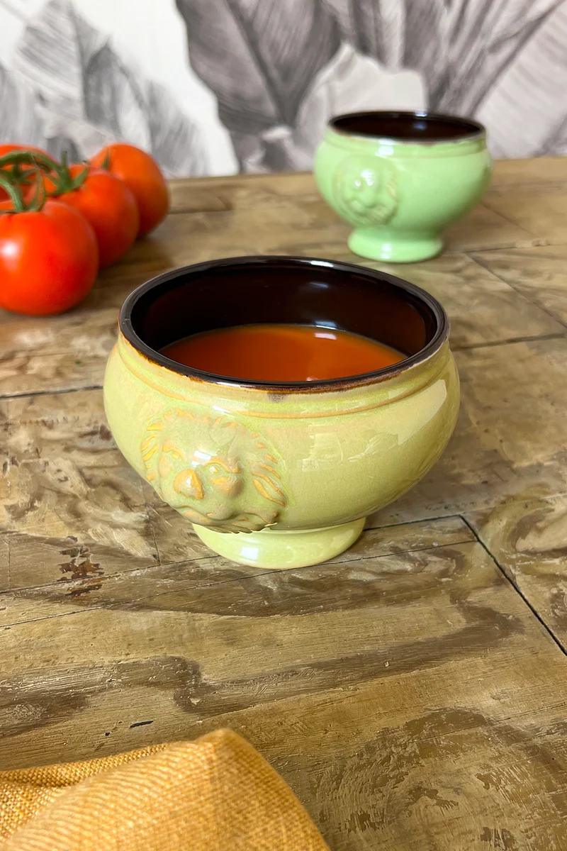 Cuenco De Porcelana Con Diseño De Leones