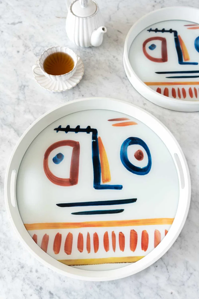 Bandejas Redondas De Cerámica Con Diseño Picasso