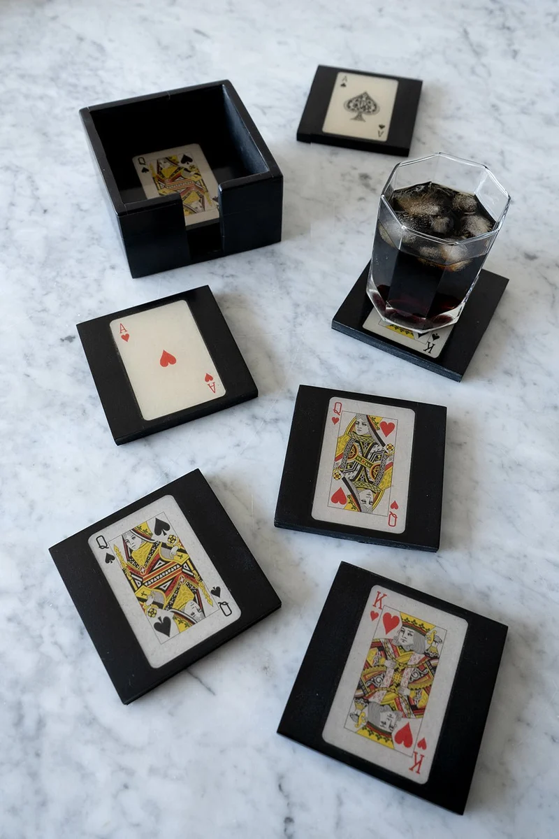 Set 6 Posavasos Con Diseño De Cartas