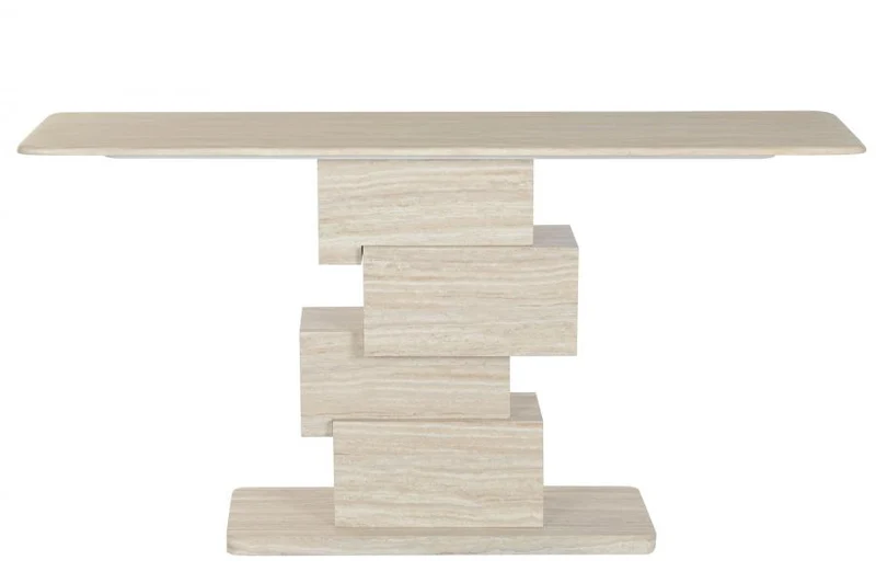 CONSOLA GRANITO MDF 150X40X70 SIMIL MARMOL BEIGE
