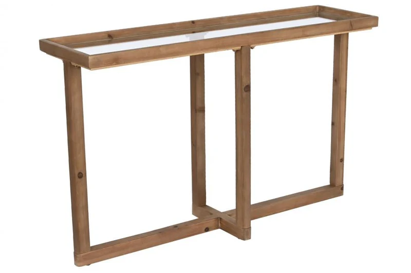 CONSOLA ABETO CRISTAL 120X33X75 NATURAL MARRON