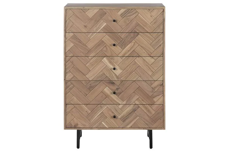 CHIFONIER ACACIA METAL 80X40X115 MARRON CLARO
