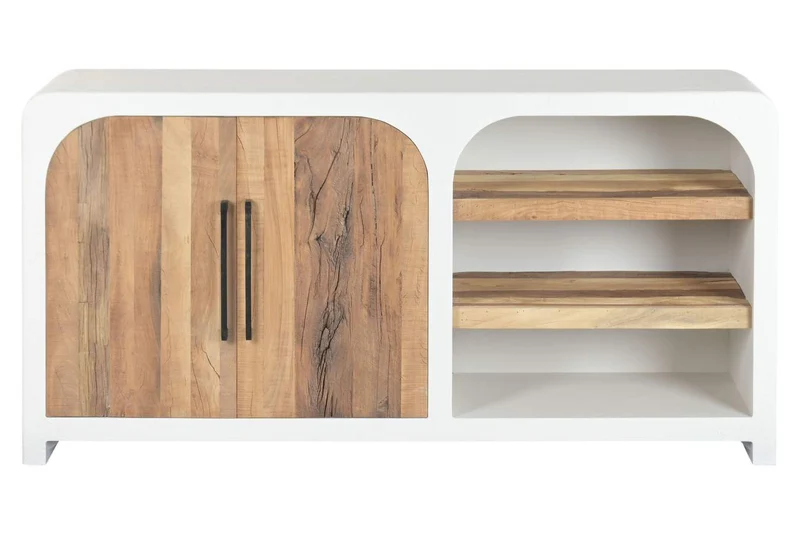 BUFFET MADERA RECICLADA 160X45X80 HORMIGON BLANCO