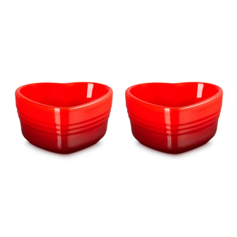 Conjunto de dos ramequines corazón Le Creuset