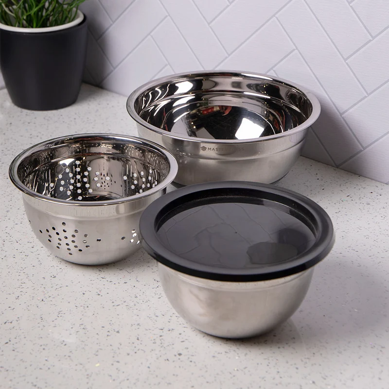 Set de boles y colador inox Masterclass de KitchenCraft