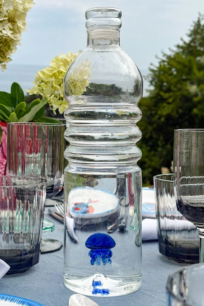 Botella De Cristal Con Figura Medusa
