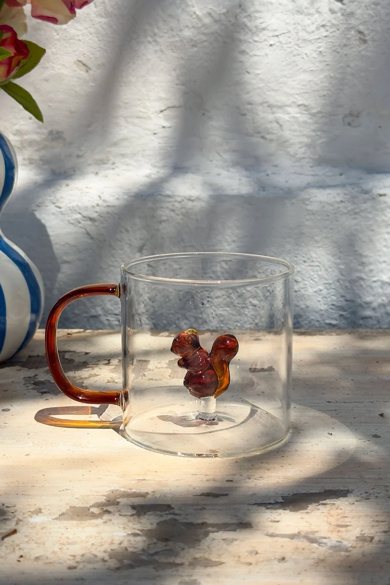 Taza De Cristal Con Figura De Animales