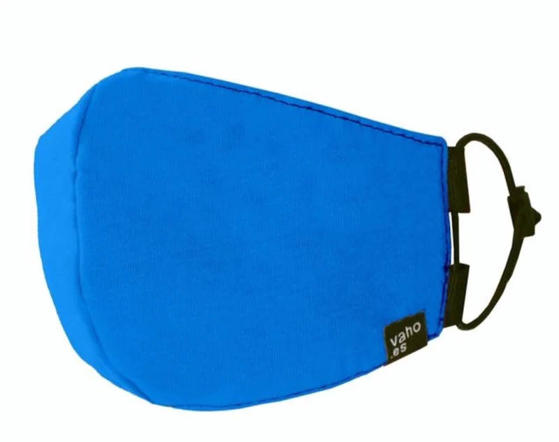 MASCARILLA AJUSTABLE 100% ALGODÓN AZUL