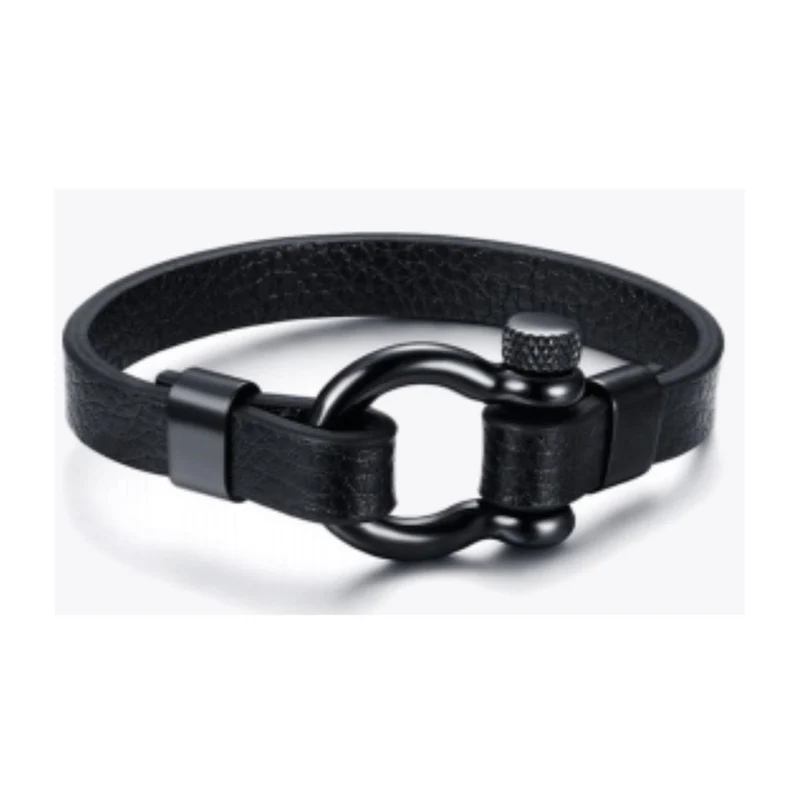 PULSERA GRILLETE GOLD LION BLACK FETTER
