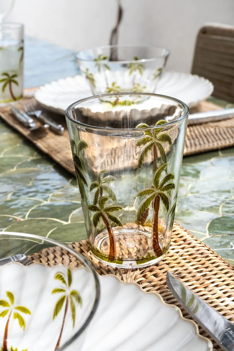 Vaso Acrílico Diseño Palmeras