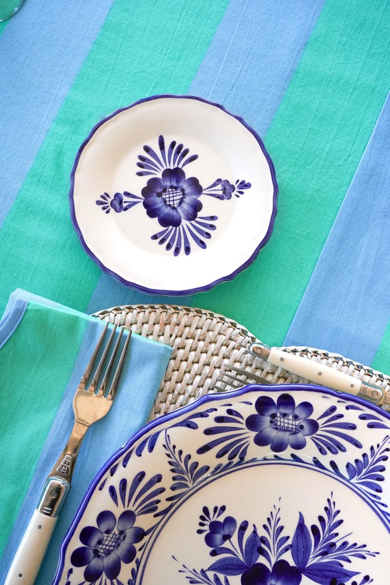 Plato De Pan Flores Azules
