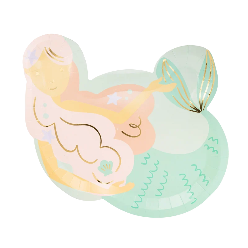 Plato de Papel Mermaid Shaped