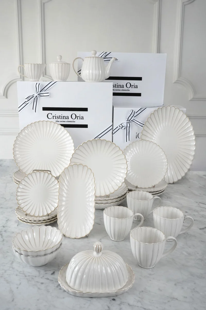 Vajilla Blanca Flor Completa & Mug