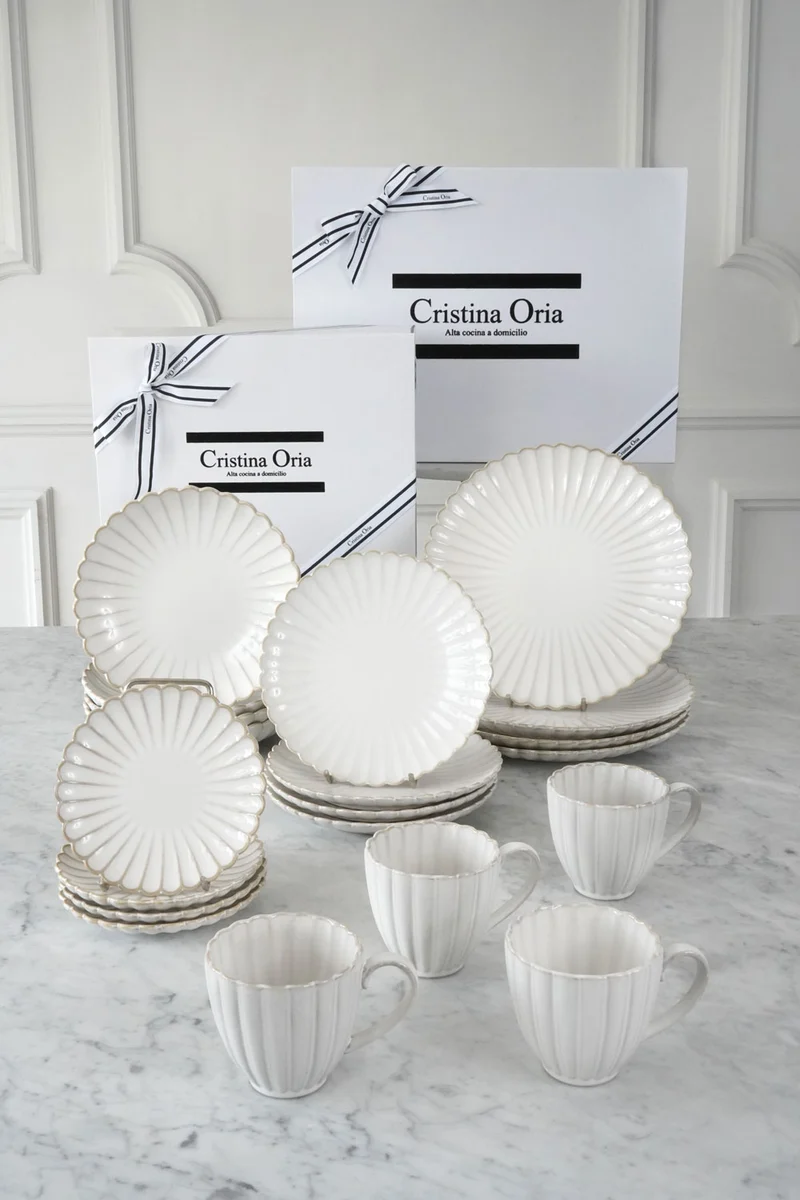 Vajilla Blanca Flor & Mug