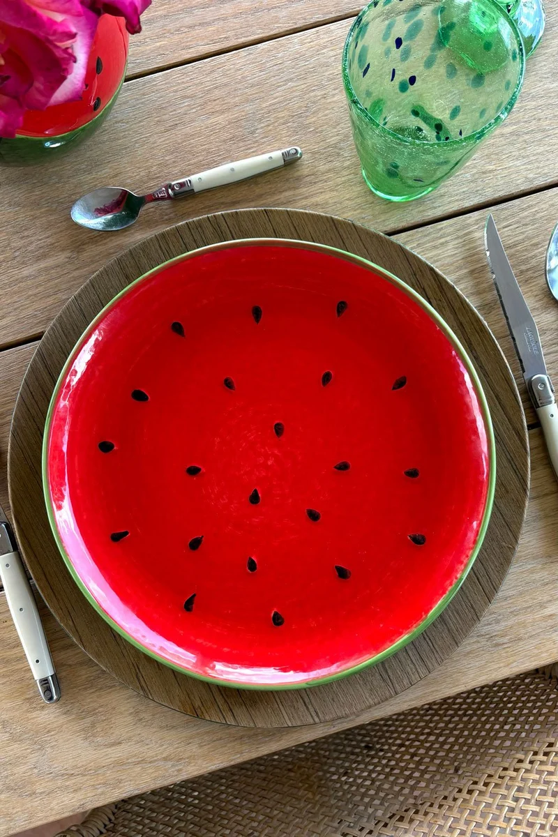 Plato Llano Con Diseño Sandía
