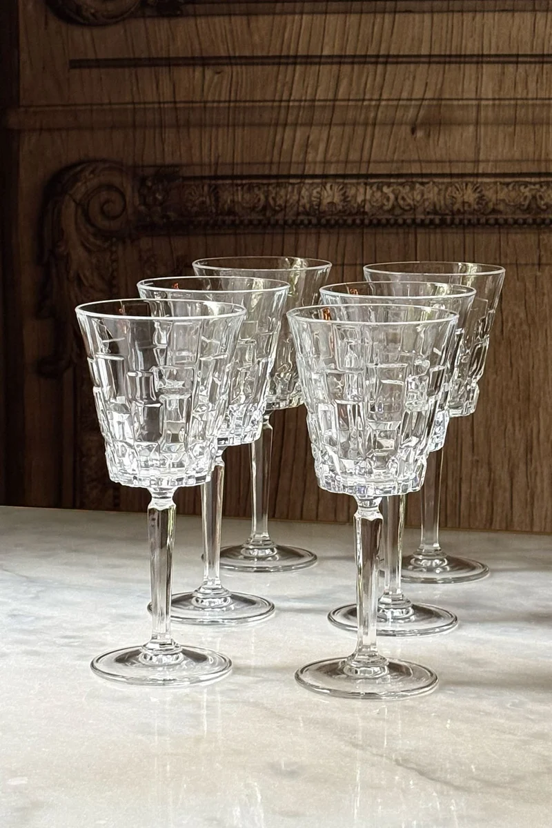 Set 6 Copas De Vino Diseño Glacial