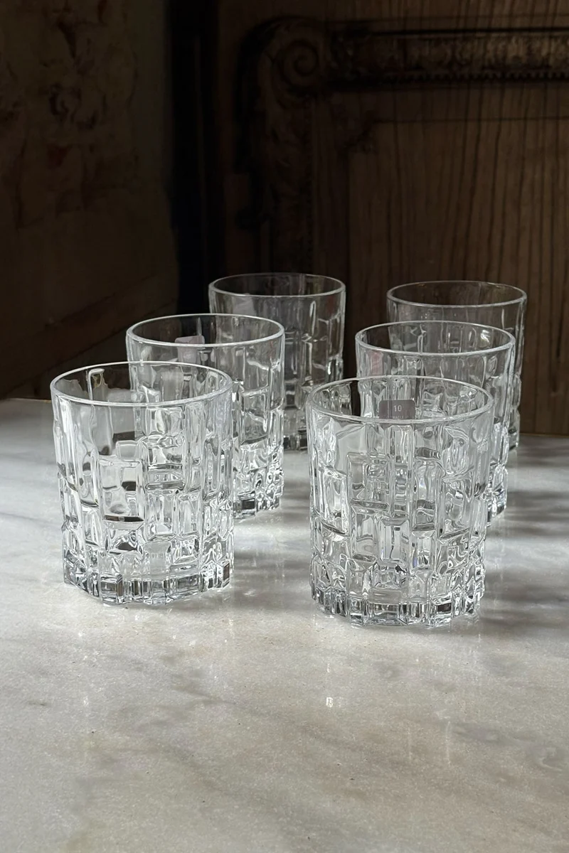 Set 6 Vasos Bajos Diseño Glacial