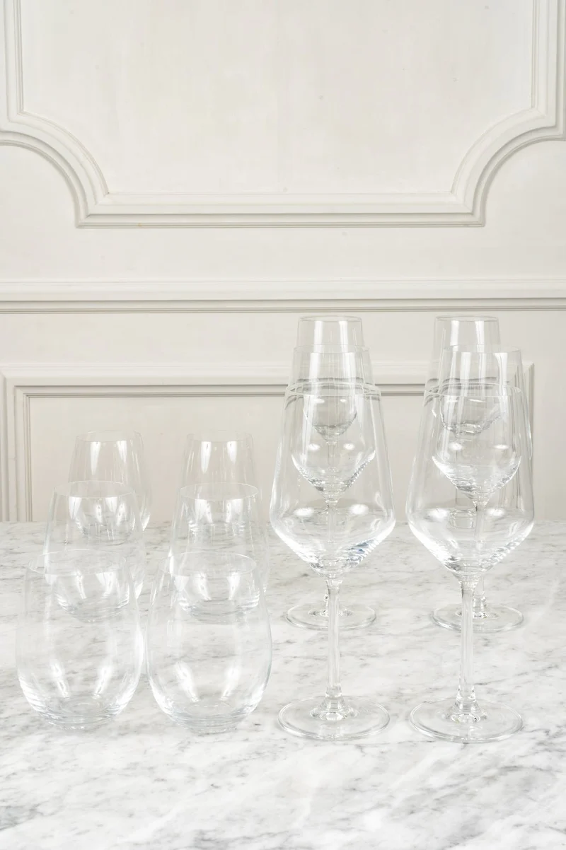 Set 12 Piezas Vasos Y Copas Cristalería Sommelier