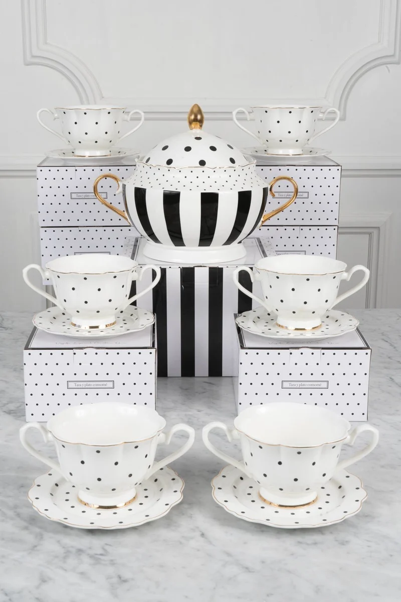 Vajilla Co Sopera & Tazas Consomé