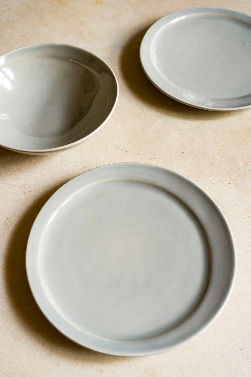 Plato De Postre De Gres Con Diseño Irregular