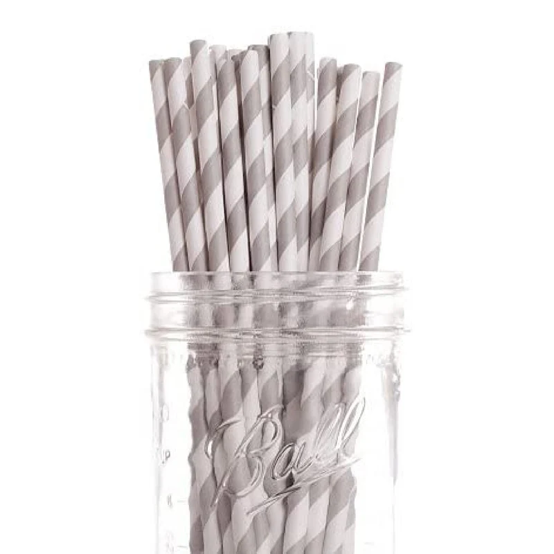 Pajitas vintage gris 25 uds de Dress my Cupcake