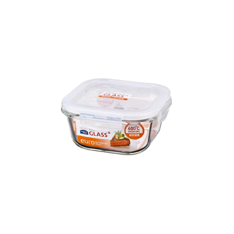 Envase Hermético Vidrio 500 ml Boroseal Euro Cuadrado