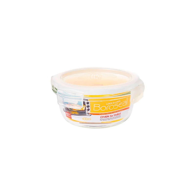 Envase Hermético Vidrio 400 ml Boroseal III Redondo