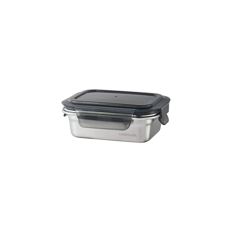Envase Hermético Acero Rectangular Bajo 400 ml