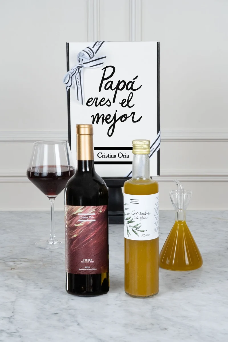Caja Aceite & Vino Para El Padre Más Exquisito