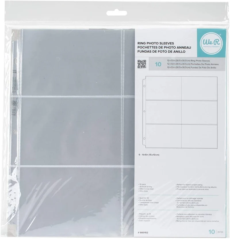 Fundas para Project Life 12"x12"- 6 bolsillos Ring Photo Sleeves