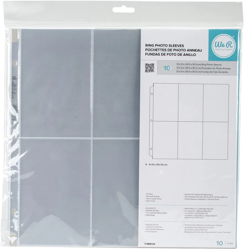 Fundas para Project Life 12"x12"- 6 bolsillos Ring Photo Sleeves