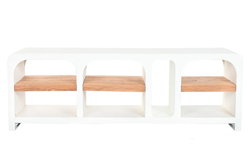 MUEBLE TV MADERA RECICLADA MANGO 150X41X54 BLANCO