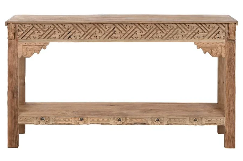 CONSOLA TECA RECICLADA 140X37X80 TALLADO SURTIDO