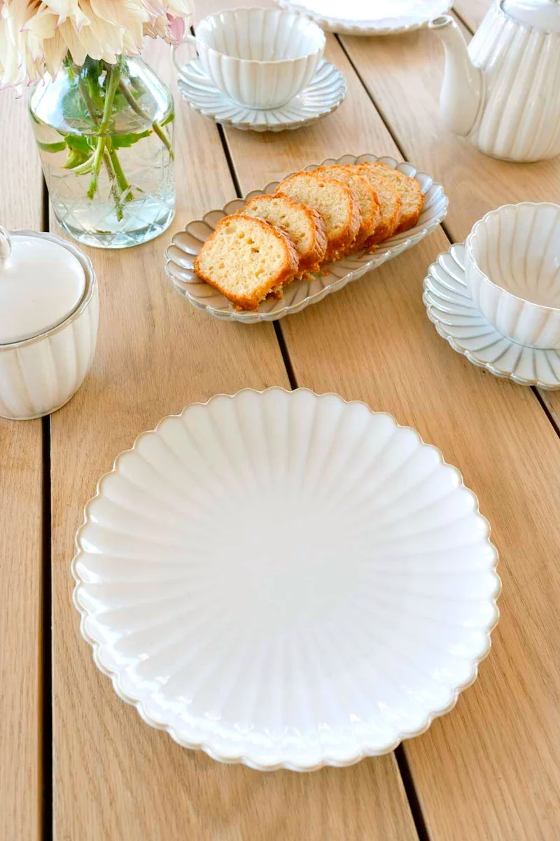 Plato Postre Blanca Flor Co