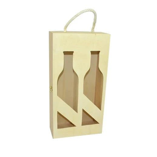 Caja 2 Porta Botellas Madera
