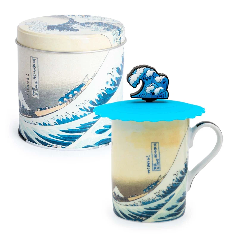 JAVIER La Ola - Taza para Infusiones con Tapa y Filtro en Lata de Regalo
