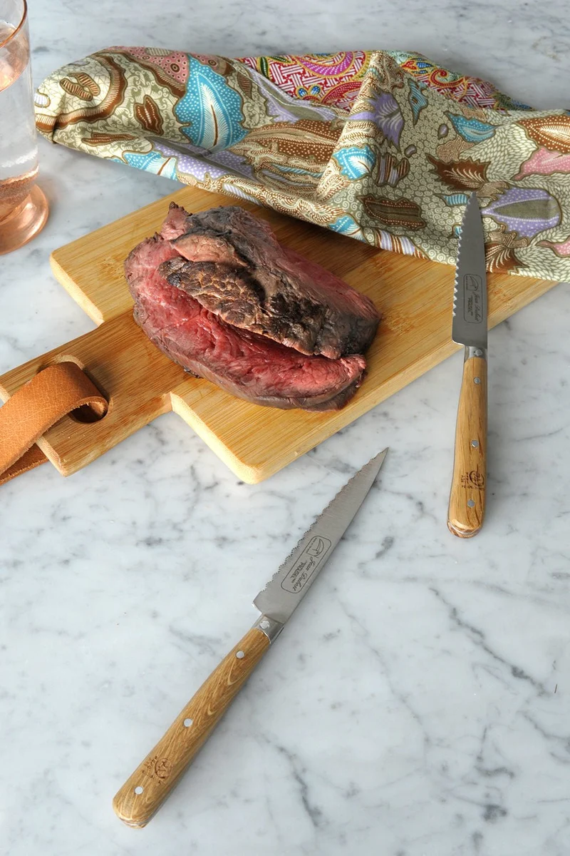 Cuchillo Carne Mango Madera Clara
