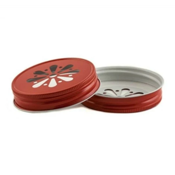 Tapa Mason Jar Red Daisy
