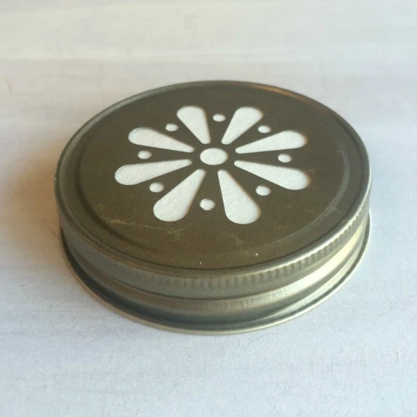 Tapa Mason Jar Antique Bronze Daisy
