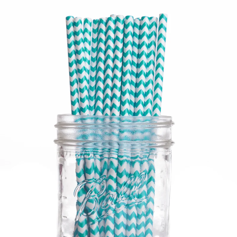Pajitas vintage chevron azul diamante 25 uds. de Dress my Cupcake