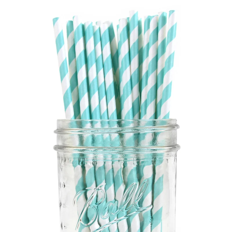 Pajitas vintage rayas azul diamante 25 uds de Dress my Cupcake