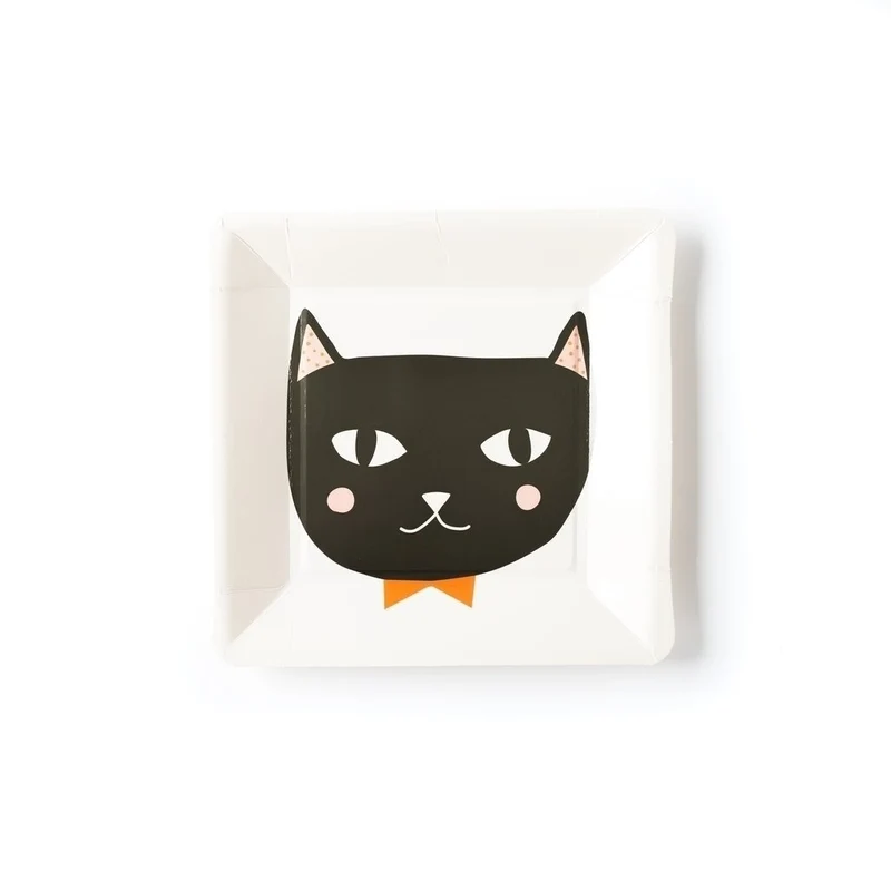 Platos de Papel Halloween Cat