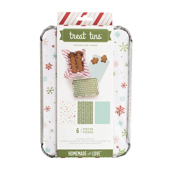 Recipiente Aluminio con Tapa Food Tins Christmas Grandes