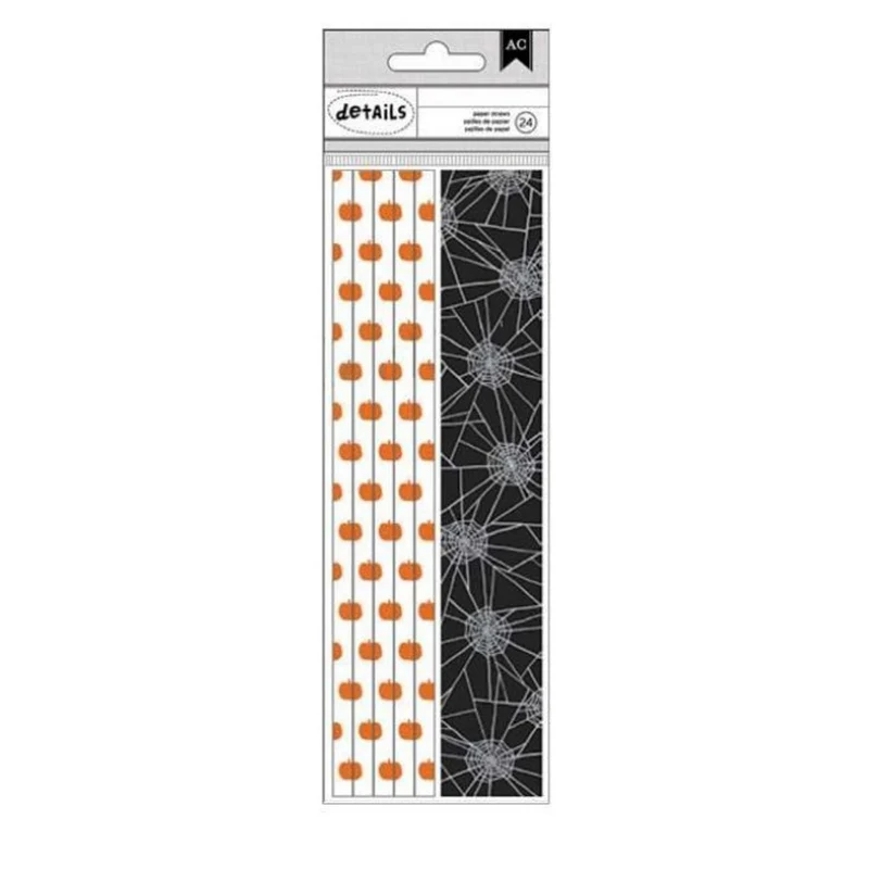 Pajitas de papel de Halloween Calabazas y Telas de araña